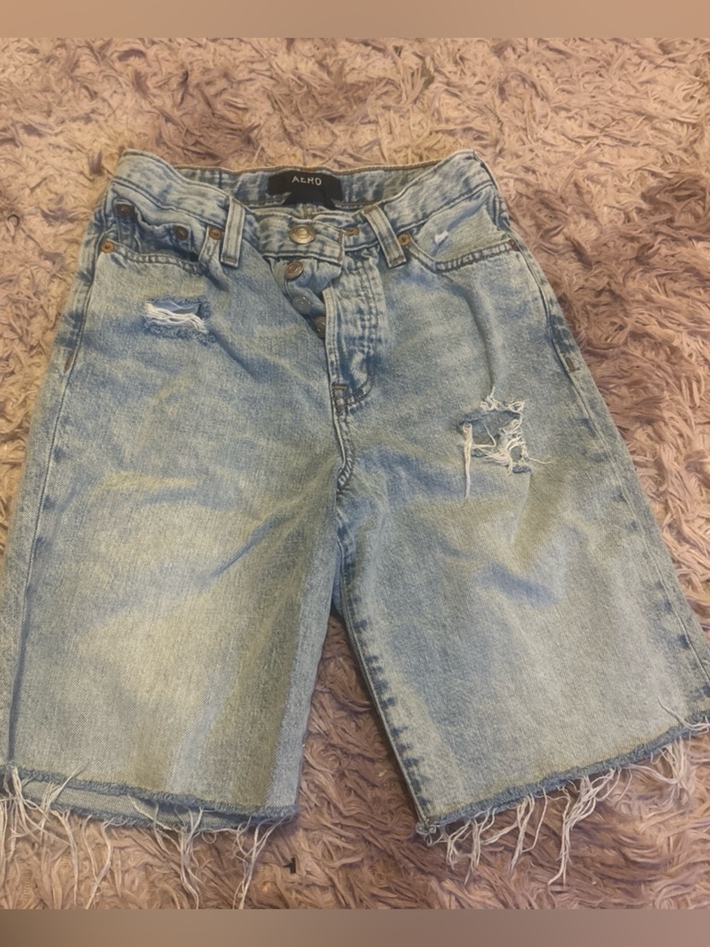 Aeropostale Light Blue Distressed Denim Jean Shorts